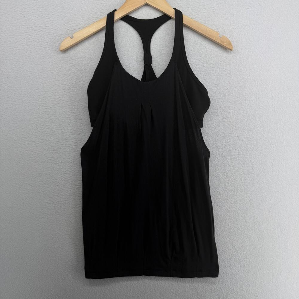 LULULEMON Tank Top 8 Practice Freely Gym Yoga Racerback Built In Shelf Bra Black